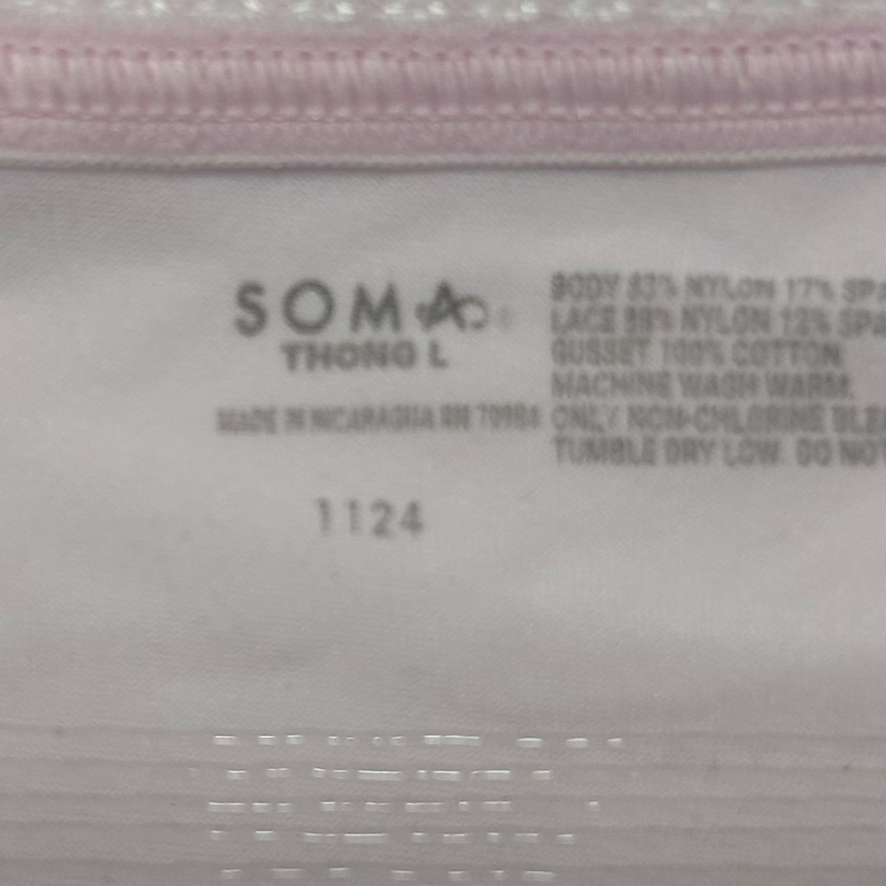CCO Soma Lace Trim Thong Set of 4- Pink and Tan Panties Large NWT - Picture 3 of 4